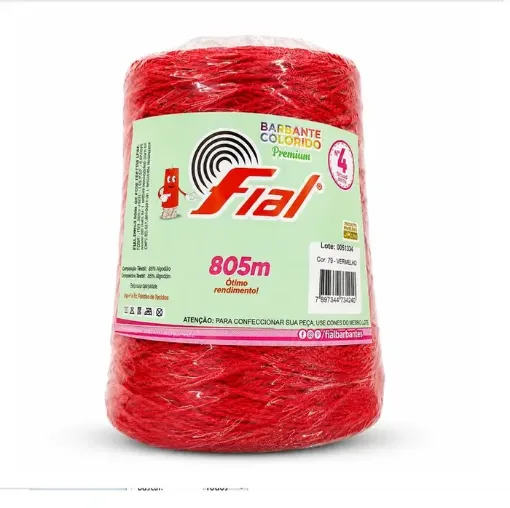 hilo algodon 85 barbante colorido premium fial no 4 tex600 ovillo 570grs 800mts rojo 79 0