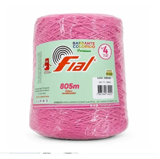 hilo algodon 85 barbante colorido premium fial no 4 tex600 ovillo 570grs 800mts rosado 71 0