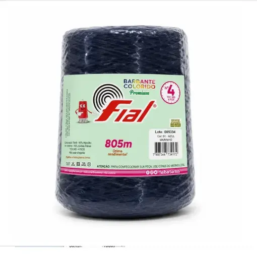 hilo algodon 85 barbante colorido premium fial no 4 tex600 ovillo 570grs 800mts azul marino 61 0
