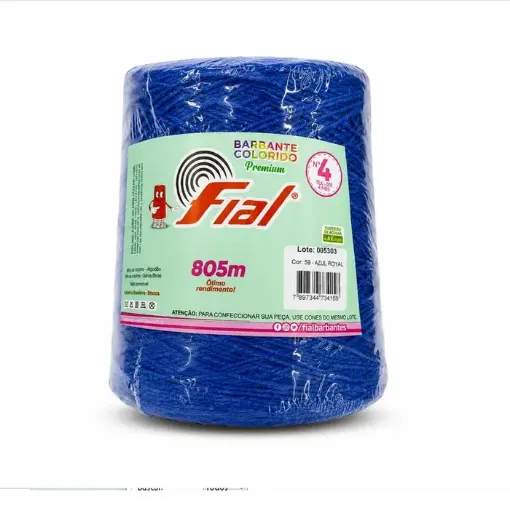 hilo algodon 85 barbante colorido premium fial no 4 tex600 ovillo 570grs 800mts azul real 59 0