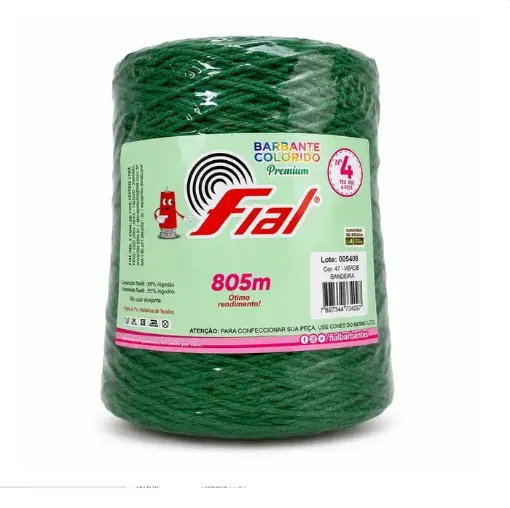 hilo algodon 85 barbante colorido premium fial no 4 tex600 ovillo 570grs 800mts verde bandera 47 0