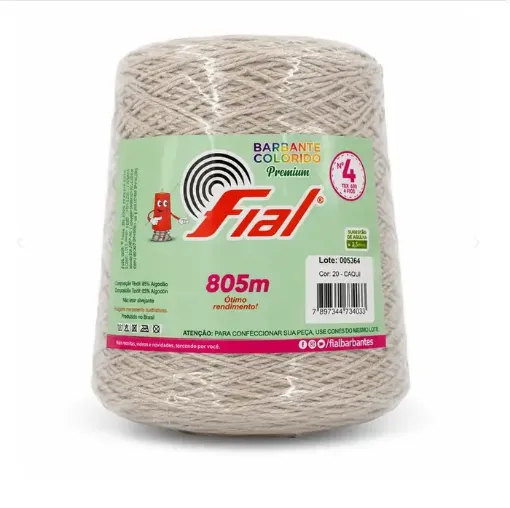 hilo algodon 85 barbante colorido premium fial no 4 tex600 ovillo 570grs 800mts caqui 20 0