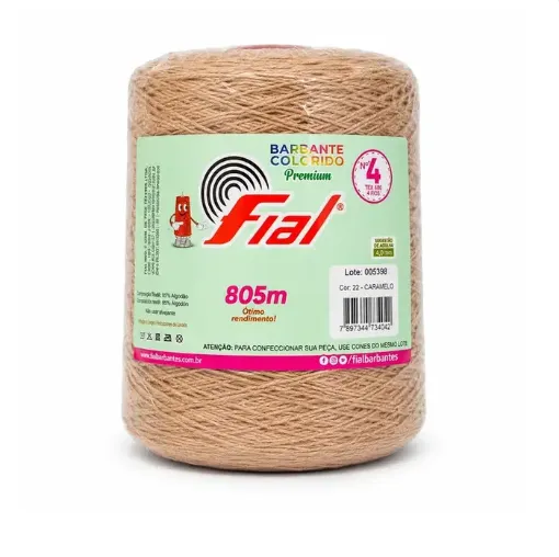 hilo algodon 85 barbante colorido premium fial no 4 tex600 ovillo 570grs 800mts caramelo 22 0