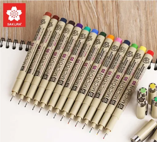 marcador microfibra pigma micron 05 sakura tinta al agua permanente punta 0 45mm variedad colores 0