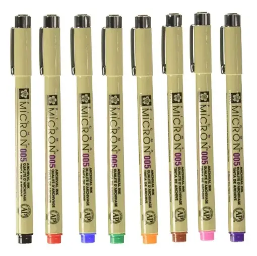 marcador microfibra pigma micron 005 sakura tinta al agua permanente punta 0 2mm variedad colores 0