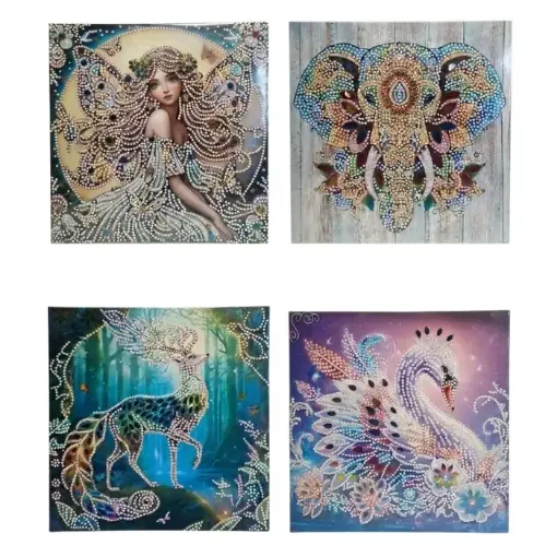 pintura diamantes 5d bastidor cuadrado 20x20cms variedad motivos eleccion 0