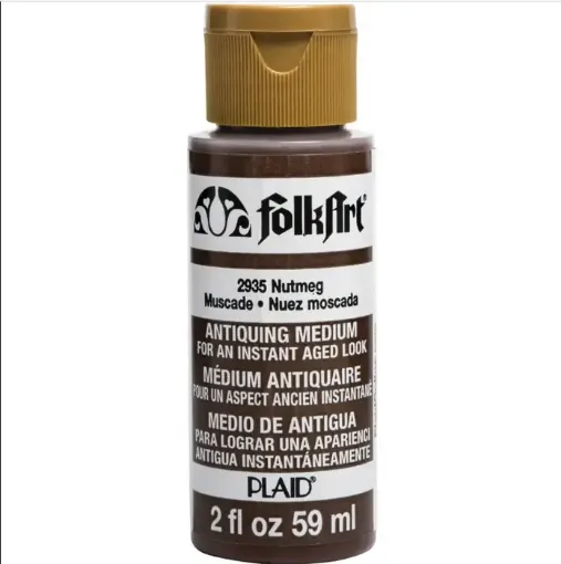 antiquing medium apariencia antigua vintage folk art color nutmeg nuez moscada x2oz 59ml 0
