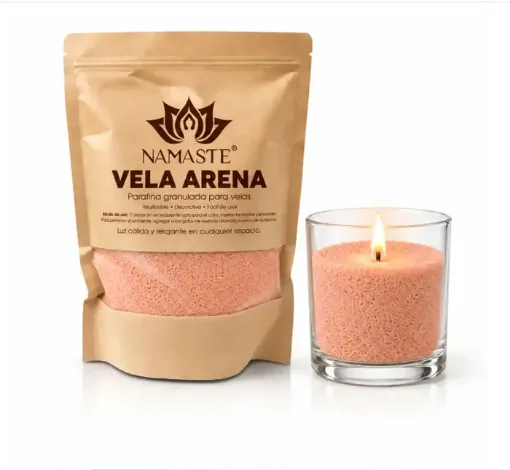 parafina polvo reutilizable para fabricacion velas artesanales namaste 250grs color salmon peach 0