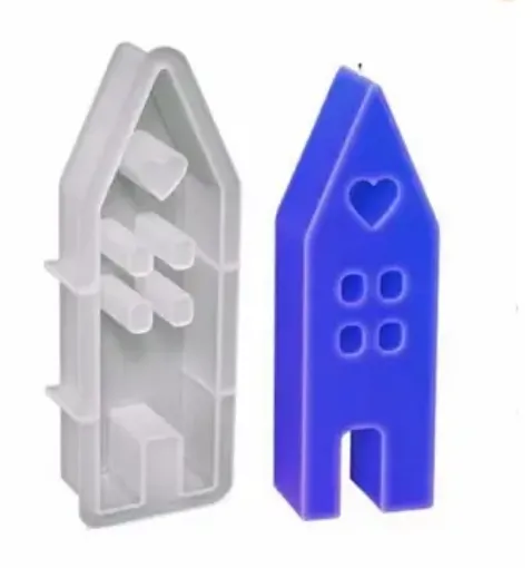 molde silicona para velas masas resina epoxi modelo casita corazon medida 162x53x26mms 0