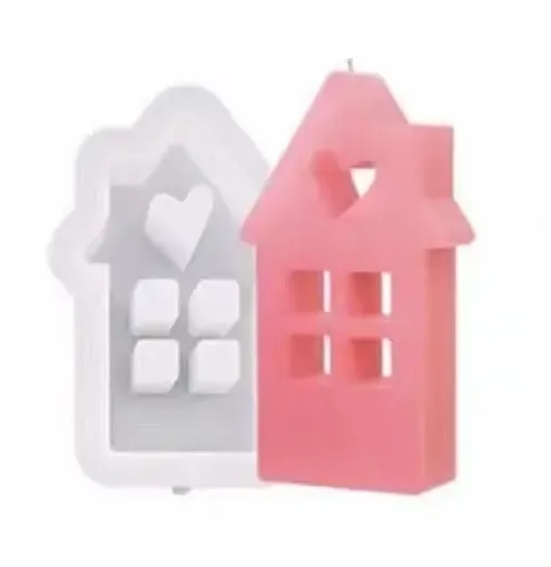 molde silicona para velas masas resina epoxi modelo casita corazon medida 84x57x21mms 0