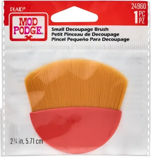 pinceleta cerdas sinteticas premium doradas para decoupage mod podge plaid mango corto punta 56mm 0