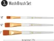 set 3 pinceles sinteticos cerdas suaves doradas plaid set 3 pinceletas punta plana 2