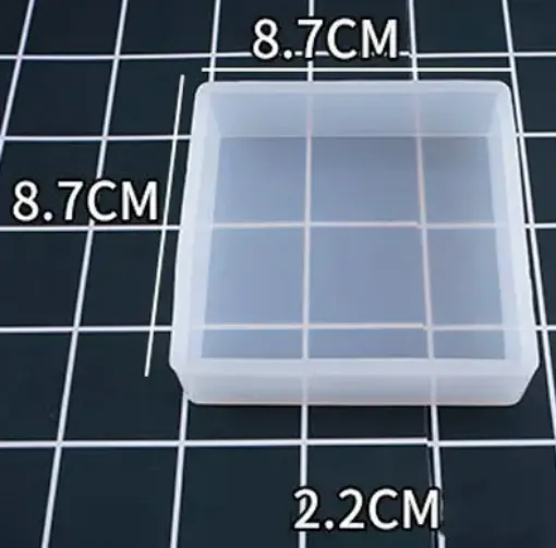 molde silicona para resina epoxi jabones velas modelo base cuadrada medida 87x87x22mms 0