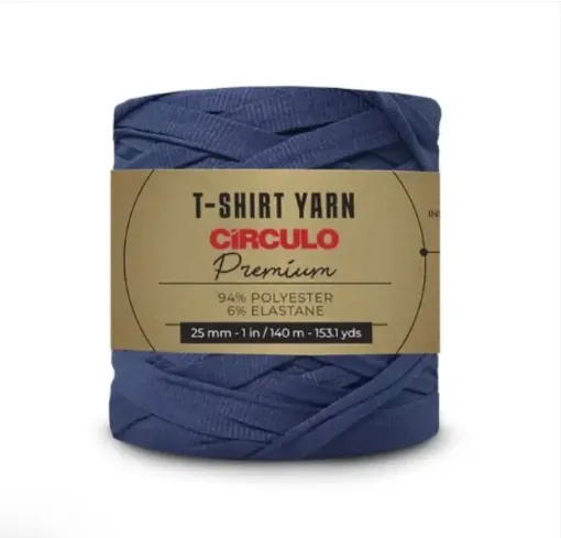 trapillo premium circulo 25mms ancho 94 poliester madeja 270gr 140mts color azul marino 2802 0