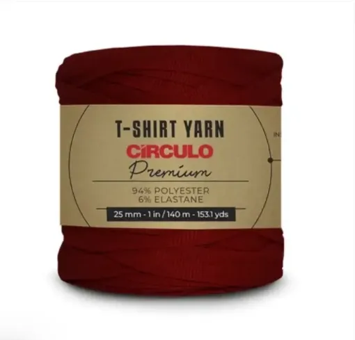 trapillo premium circulo 25mms ancho 94 poliester madeja 270gr 140mts color rojo picante 3986 0