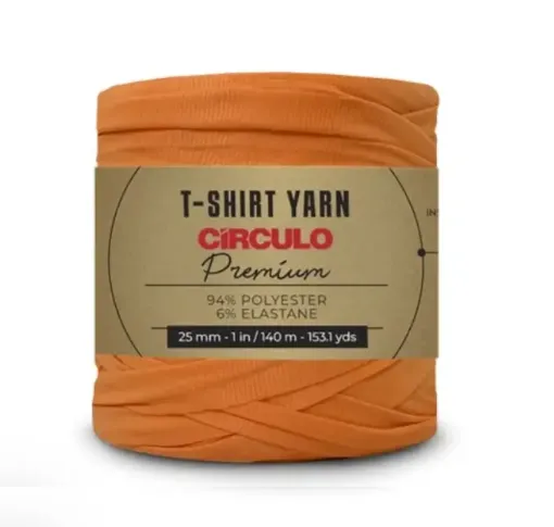 trapillo premium circulo 25mms ancho 94 poliester madeja 270gr 140mts color cascara naranja 4222 0
