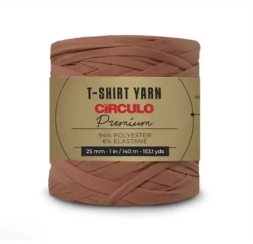 trapillo premium circulo 25mms ancho 94 poliester madeja 270gr 140mts color arcilla 7832 0