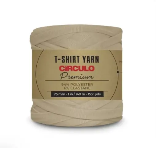 trapillo premium circulo 25mms ancho 94 poliester madeja 270gr 140mts color nido 7895 0