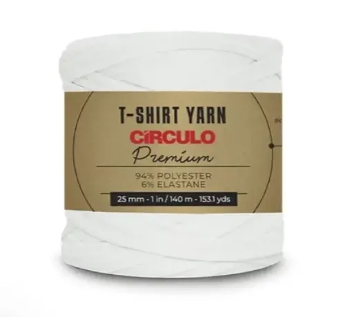 trapillo premium circulo 25mms ancho 94 poliester madeja 270gr 140mts color porcelana 7684 0