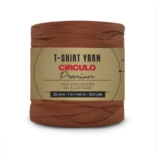 trapillo premium circulo 25mms ancho 94 poliester madeja 270gr 140mts color henna 7316 0
