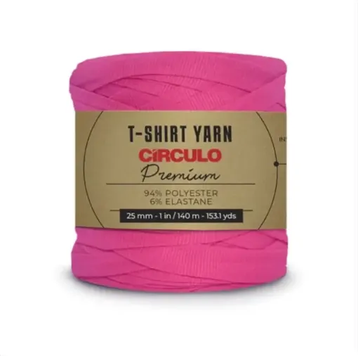 trapillo premium circulo 25mms ancho 94 poliester madeja 270gr 140mts color rosado tropical 3230 0