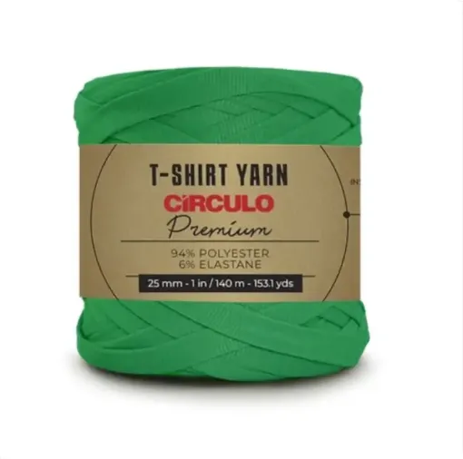 trapillo premium circulo 25mms ancho 94 poliester madeja 270gr 140mts color verde brasil 5767 0