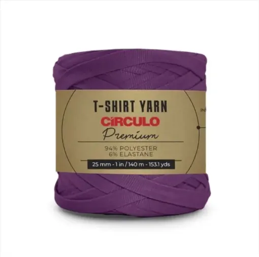 trapillo premium circulo 25mms ancho 94 poliester madeja 270gr 140mts color vino 6291 0