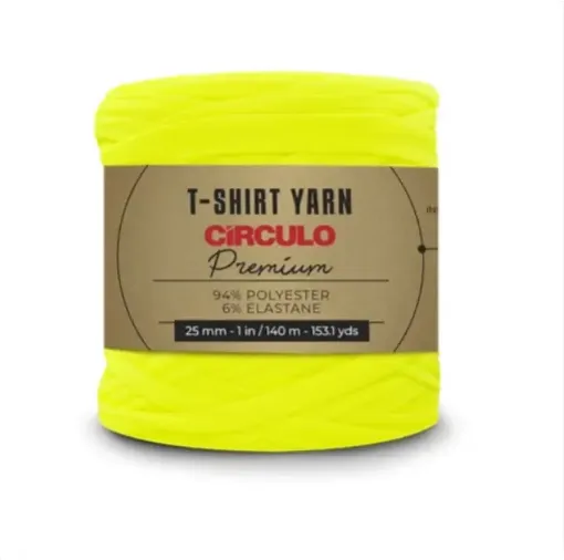 trapillo premium circulo 25mms ancho 94 poliester madeja 270gr 140mts color amarillo neon 780 0