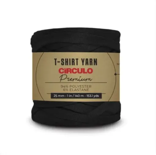 trapillo premium circulo 25mms ancho 94 poliester madeja 270gr 140mts color negro 8990 0