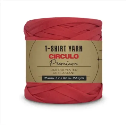 trapillo premium circulo 25mms ancho 94 poliester madeja 270gr 140mts color carmin 3528 0