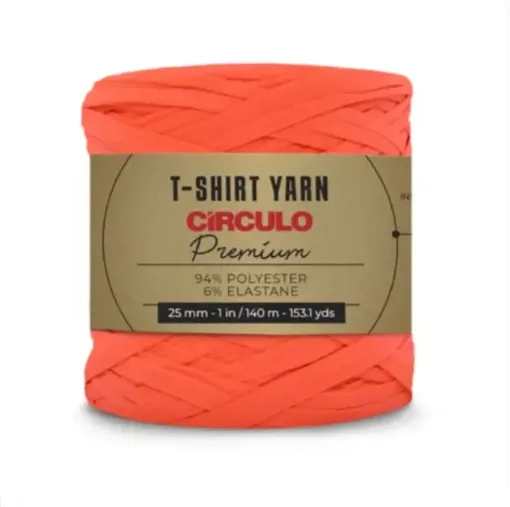 trapillo premium circulo 25mms ancho 94 poliester madeja 270gr 140mts color coral 784 0