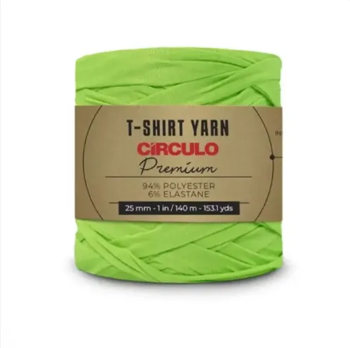 trapillo premium circulo 25mms ancho 94 poliester madeja 270gr 140mts color verde brillante 6113 0