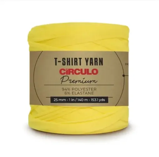 trapillo premium circulo 25mms ancho 94 poliester madeja 270gr 140mts color amarillo canario1289 0