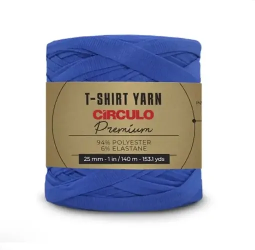 trapillo premium circulo 25mms ancho 94 poliester madeja 270gr 140mts color azul ovillo 2829 0