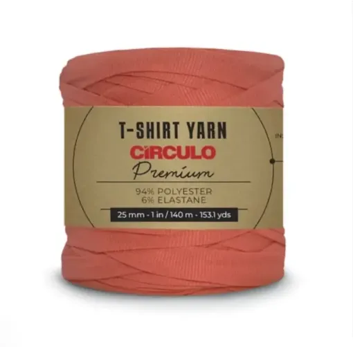 trapillo premium circulo 25mms ancho 94 poliester madeja 270gr 140mts color coral 4004 0