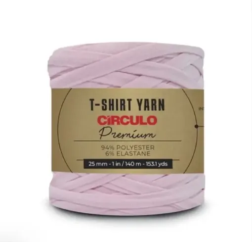 trapillo premium circulo 25mms ancho 94 poliester madeja 270gr 140mts color rosa caramelo 3526 0