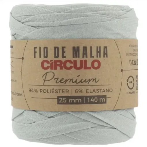 trapillo premium circulo 25mms ancho 94 poliester madeja 270gr 140mts color gris cromo 8225 0